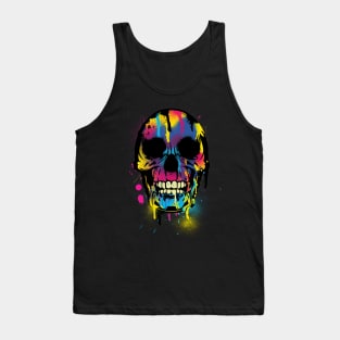 Neon Paint Sugar Skull Tank Top